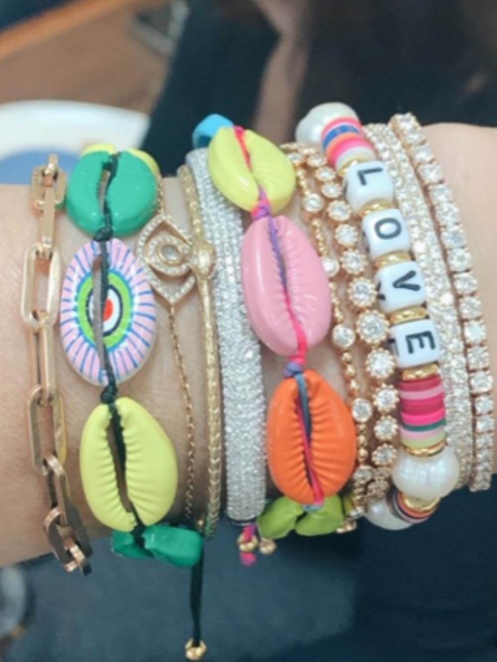 Meira T Designs Multicolor Bead and Pearl and LOVE Stretchy Bracelet
NEW RARE